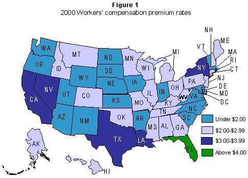 Premium rates map